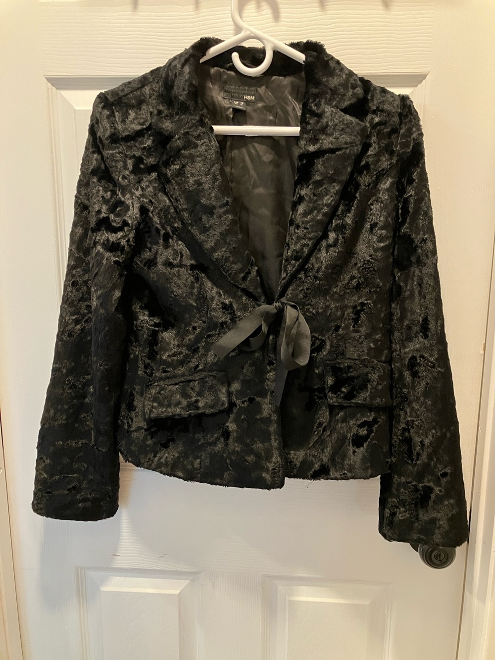 Mossimo Supply Co. Black Faux Fur Tie-Blazer